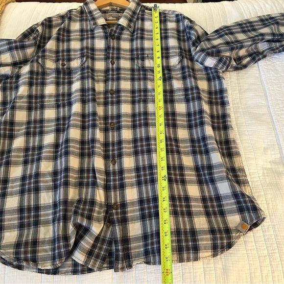 Carhartt Blue Plaid Button Down Relaxed Fit Shirt. Size 2XL. - Picture 9 of 9
